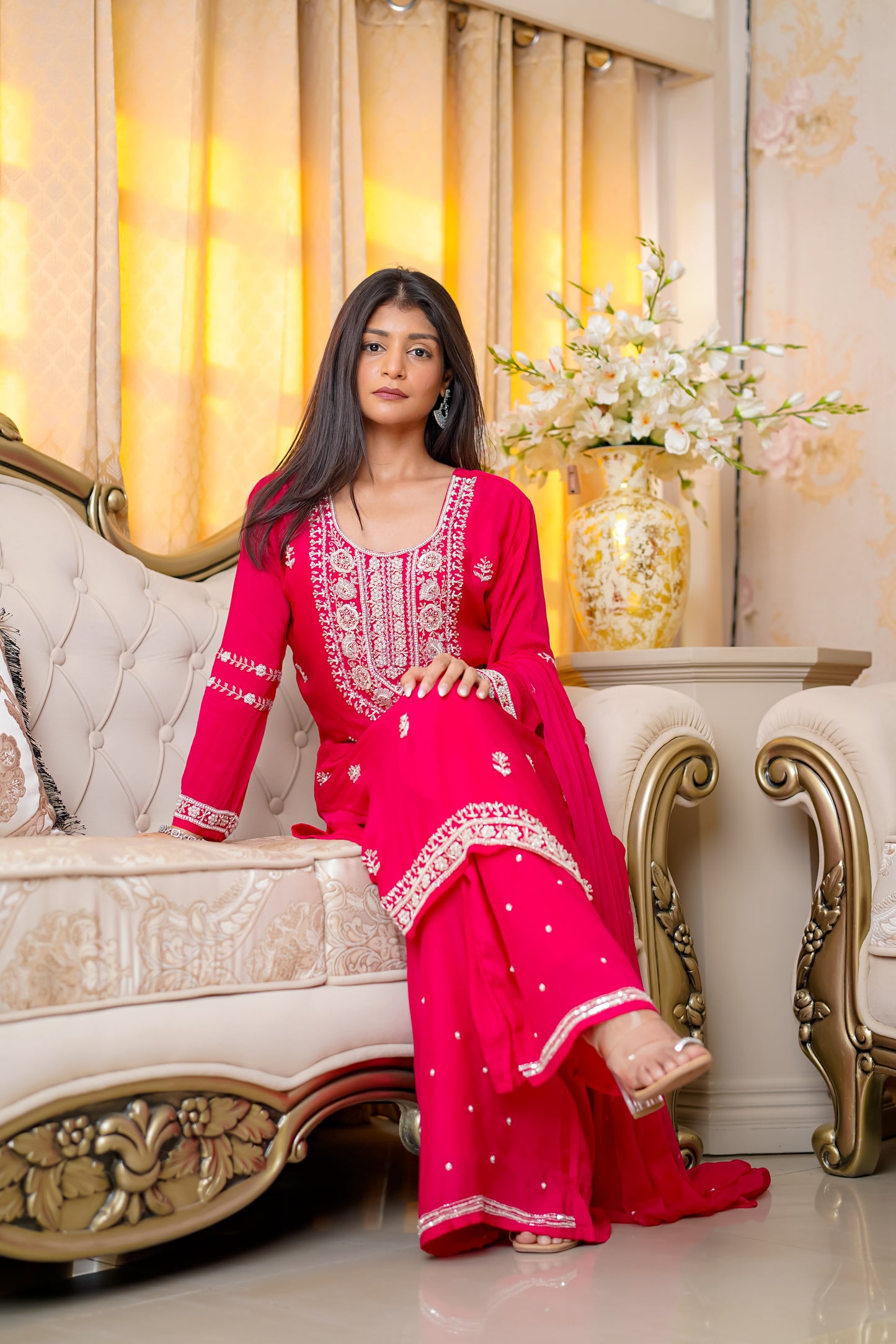 Rani Pink Suit With Hand Embroidery