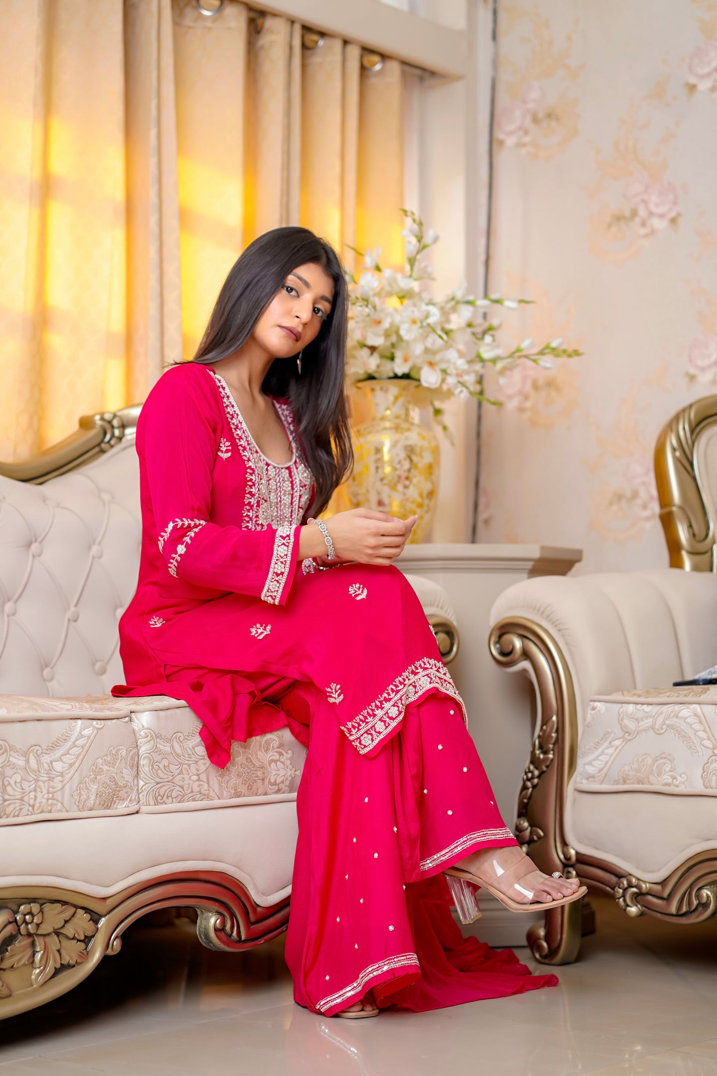 Rani Pink Suit With Hand Embroidery