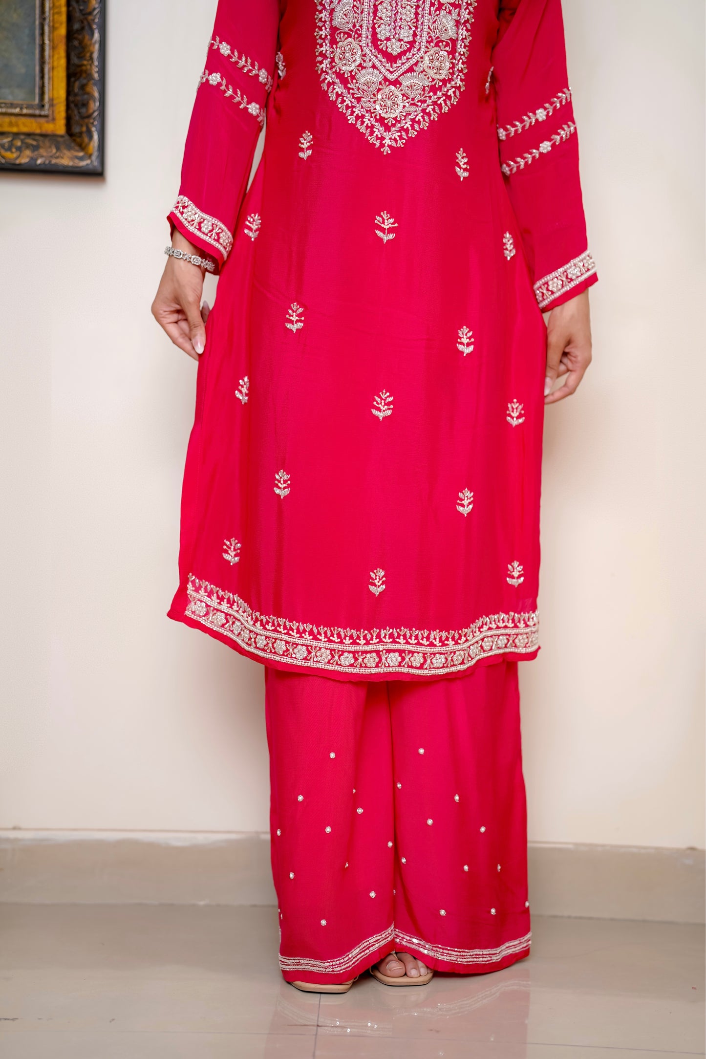 Rani Pink Suit With Hand Embroidery