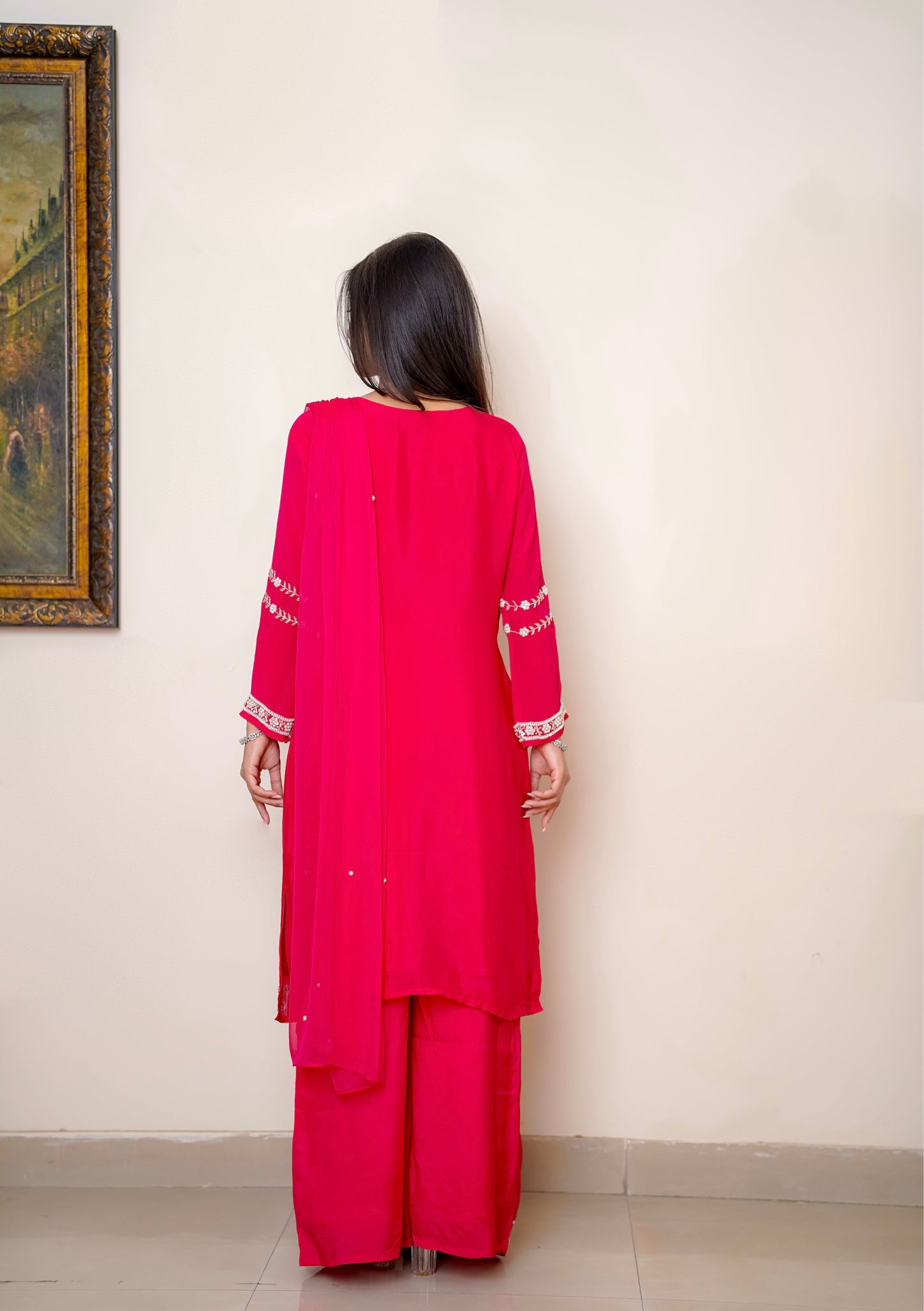 Rani Pink Suit With Hand Embroidery